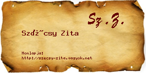 Szécsy Zita névjegykártya